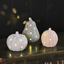 Set Of Three Neutral Stone Light Up LED Pumpkins, thumbnail 3 of 7