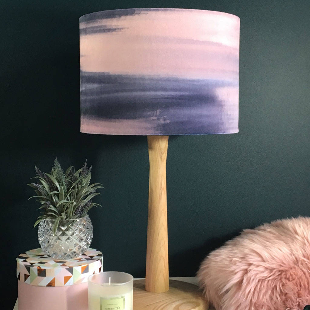 Brushstrokes Lampshade In Navy And Pink, 1 of 5