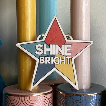 Shine Bright Wooden Christmas Tree Decoration, 3 of 4