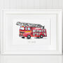 Personalised Fire Engine Art Print, thumbnail 1 of 5
