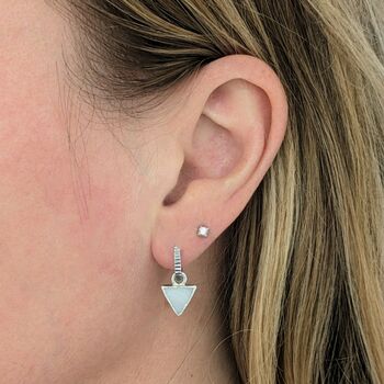 Triangle Mother Of Pearl Sterling Silver Earrings, 3 of 6
