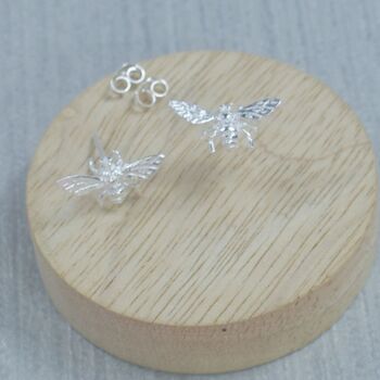 Sterling Silver Honey Bee Studs, 2 of 3