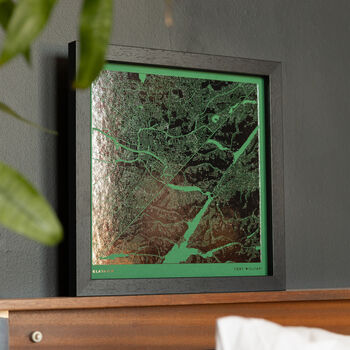 Square Metallic Foil Double Map Print, 2 of 8