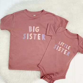 Big Sister Little Sister T Shirt Set Pink, 2 of 3