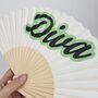 Handheld Diva In Green Folding Fan, thumbnail 1 of 3