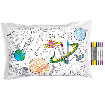 Space Pillowcase Kit + 10 Pens, Colour In And Learn, 7 of 10