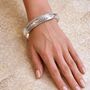 Solid Silver Battered Twist Bangle, thumbnail 3 of 4