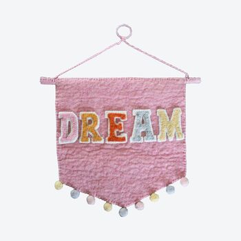 Organic Felt 'Dream' Hanging Sign, 2 of 2