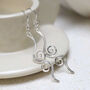 Sterling Silver Reflected Twirl Dangly Earrings, thumbnail 2 of 7