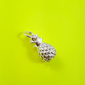 Pineapple Chunky Silver Charm Pendant, 3 of 8
