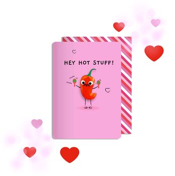 Valentine 'Hot Stuff' Chilli Magnet Card, 2 of 2