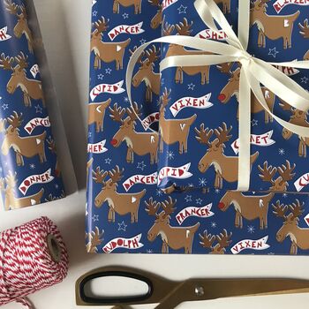 Rudolph And Reindeer Christmas Wrapping Paper, 5 of 10