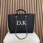 Personalised Black Large Chain Initial Tote Beach Bag, thumbnail 1 of 9