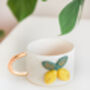 Handmade Lemon Ceramic Mug With Gold Handle, thumbnail 3 of 3