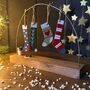 Four Hanging Stockings Christmas Decoration, thumbnail 2 of 2
