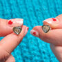 Abalone Shell And Silver Heart Earring Studs, thumbnail 1 of 5