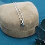 Sterling Silver Tiny Black Opal Pendant Necklace, thumbnail 3 of 12