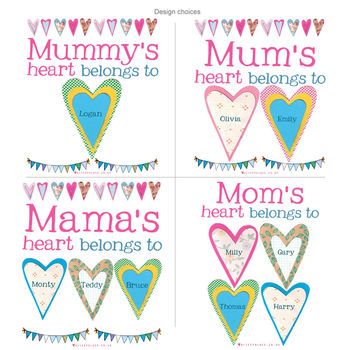 Personalised Mummy's Heart Canvas Bag, 2 of 6