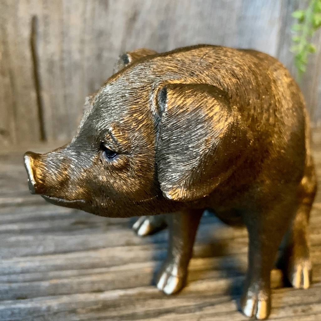 Pig Sculpture By London Garden Trading