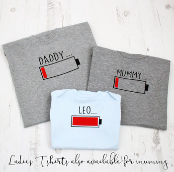Daddy And Baby Recharge Battery T Shirt Set, 3 of 5