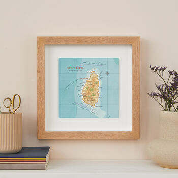 Personalised St Lucia Map Print Wall Art, 3 of 5