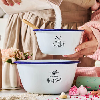 Personalised Daddy And Me Mixing Bowl Set, 4 of 9