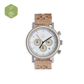 The White Cedar: Handmade Wood Vegan Wristwatch For Men, 3 of 8