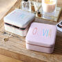 Personalised Rainbow Name Square Travel Jewellery Box, thumbnail 1 of 6