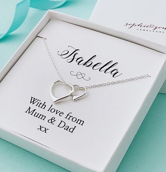 Personalised Floating Silver Hearts Necklace, 3 of 8