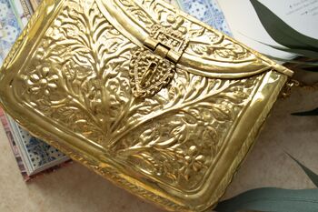 Amira Gold Brass Clutch, 4 of 4