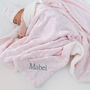 Personalised Pink Sherpa Baby Blanket With Swirls, thumbnail 3 of 8