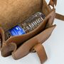 Crossbody Navy Dark Blue Loop Closure Leather Saddle Bag Maya, thumbnail 6 of 6
