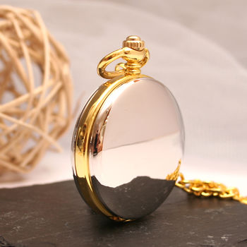 Personalised Silver And Gold Plated Alloy Pocket Watch, 2 of 5