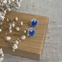 Small Blue Hexagon Clay Earrings, thumbnail 5 of 6