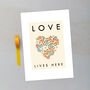 Flower Heart Love Lives Here Print A4, thumbnail 2 of 2