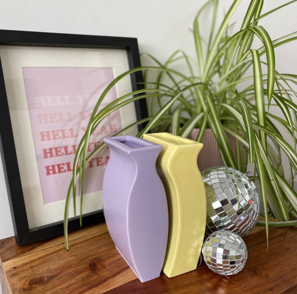Two Tone Lilac Lemon Vases Set Of Two, 1 of 2