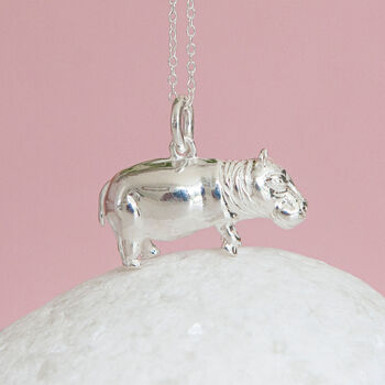 Personalised Sterling Silver Hippo Necklace, 3 of 9