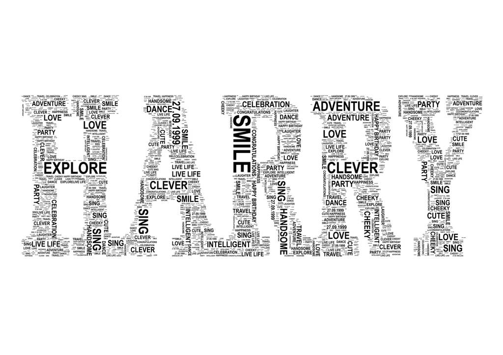 Four And Five Letter Personalised Name Word Art Print By Unique Word Four And Five Letter Personalised Name Word Art Print By Unique Word