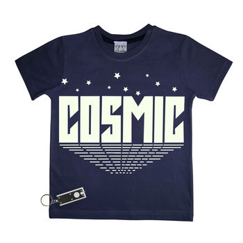 Cosmic Glow In The Dark Interactive Kids T Shirt, 3 of 6