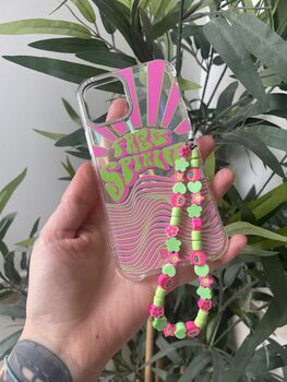 Green And Pink Mobile Phone Charm Strap, 3 of 5