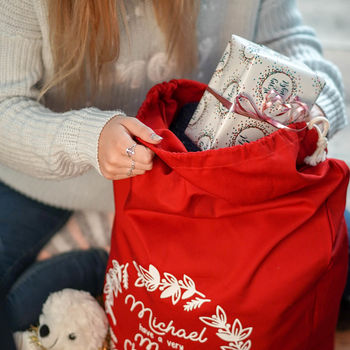 Personalised Traditional Red Christmas Sack, 2 of 5