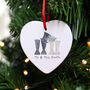Personalised Wedding Wellies Christmas Decoration, thumbnail 1 of 2
