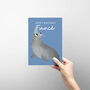 Fiancé Birthday Card Cute Illustrated Grey Seal, thumbnail 2 of 4
