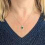 The Triangle Green Onyx Gemstone Necklace, Silver, thumbnail 2 of 6