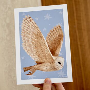 Barn Owl Art Print: British Wildlife Wall Decor, 2 of 9