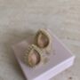 Peach Gold Pearl Stud Earrings, thumbnail 4 of 5