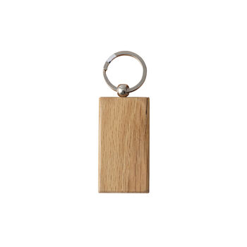 Dapper Chap 'King Of The Road' Rectangular Oak Keyring, 4 of 4