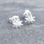 Unisex Sterling Silver Starburst Stud Earrings, thumbnail 8 of 9