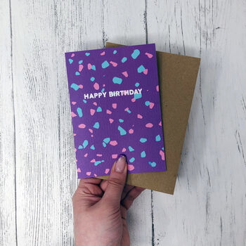 'Happy Birthday' Colourful Terrazzo Card, 4 of 7