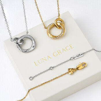 Personalised Woman's Glistering Eclipse Pendant In Silver, 2 of 8